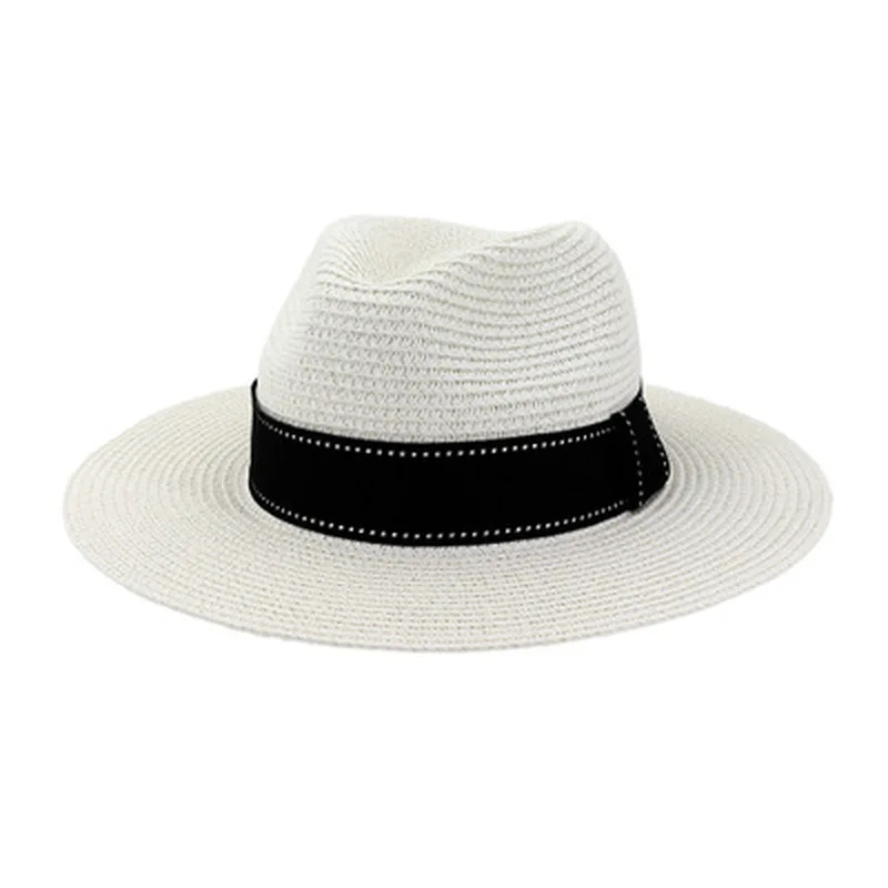 

sun hats women men wide brim ribbon band straw hats summer spring sun protective khaki black beach travel outdoor summer hats
