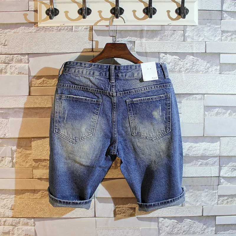 2020 мужские прямые умягчители до колен джинсовые шорты винтажные моющийся ковбой