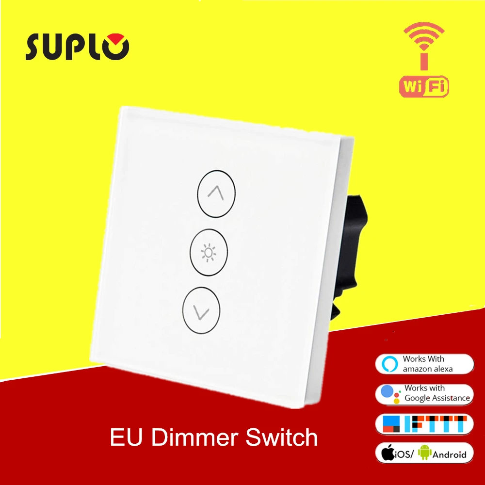 

SUPLO WiFi Smart Wall Touch Light Dimmer Switch EU Standard APP Remote Control Compatible with Alexa and Google Home