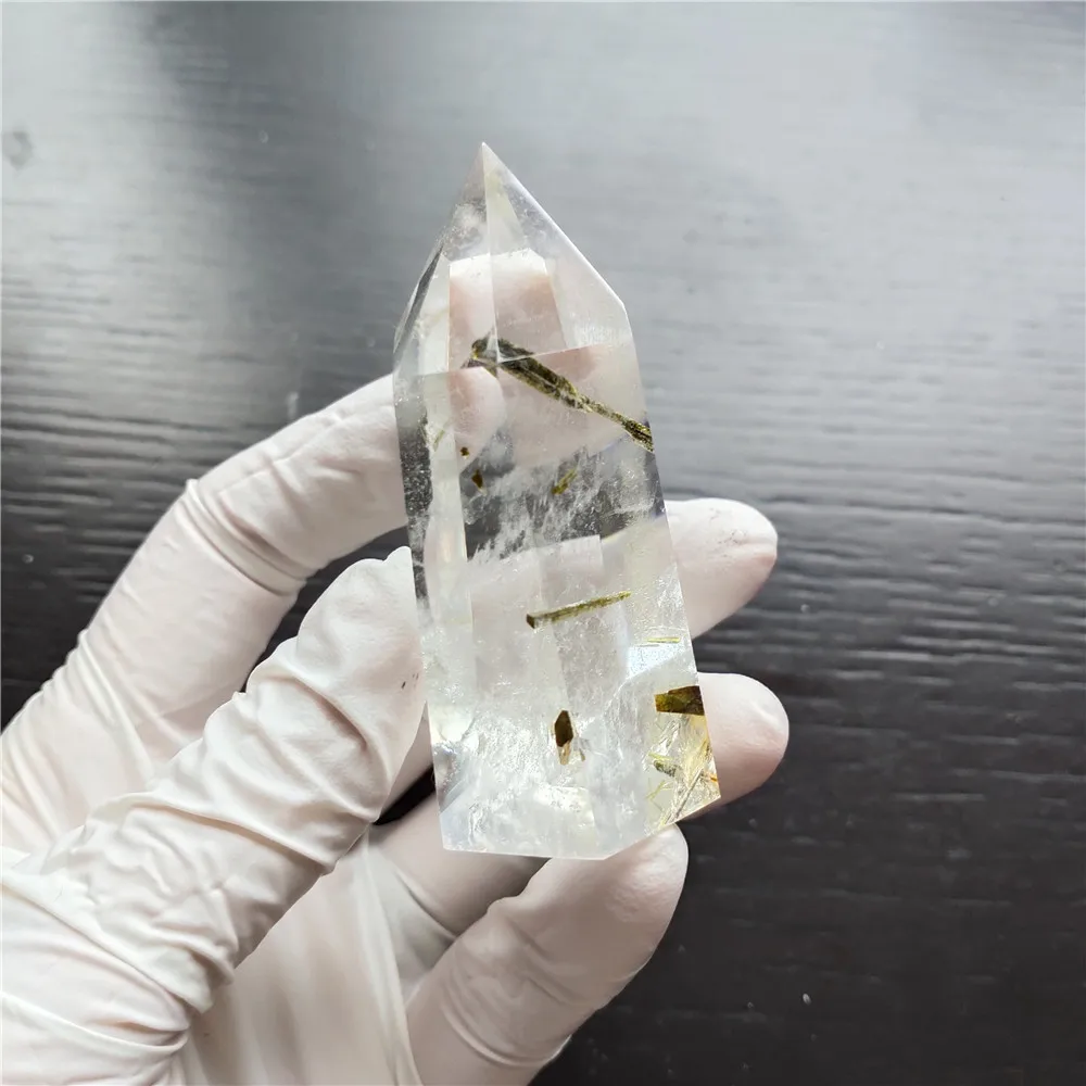 Рутиловая кварцевая палочка рутилированные кристаллы точечные волосы