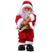 creative christmas electric santa claus singing dancing saxophone doll toy new year gift for children toy navidad xmas decor