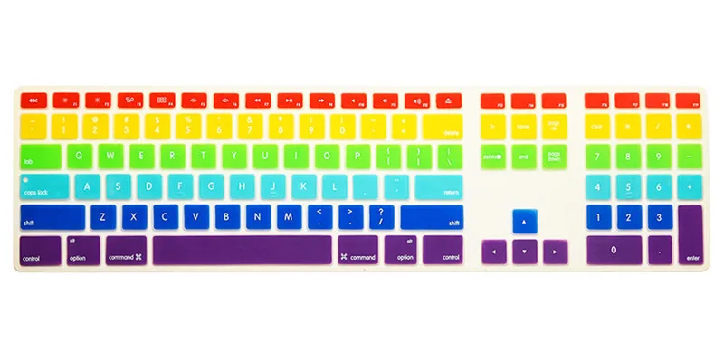 Rainbow HRH градиентные цвета радуги гель Силиконовый английская клавиатура кожный Чехол протектор с цифровой клавиатурой для iMac G5/G6 MB110LL/A - Цвет: Rainbow