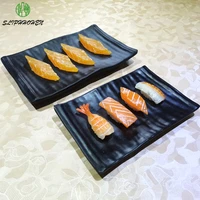 black frost 8 and 10 rectangle sashimi sushi dish japanese restaurant dinnerware dinner plate a5 melamine tableware