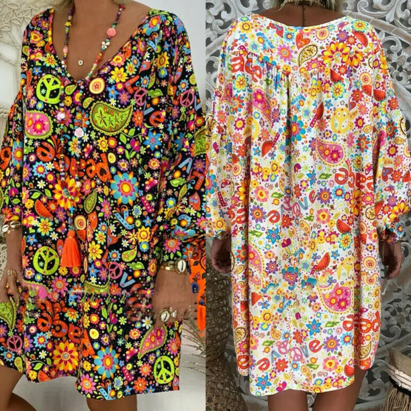 Женское богемное хлопковое льняное Макси платье с длинным рукавом и v образным