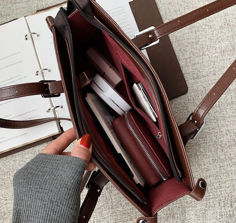 

Solid Color Baguette Shoulder Bags For Women Ladies Soft PU Leather Two Strap Zipper Handbag Casual Designer Daily Shopping Bag