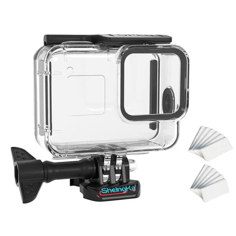 

2021 Hot Soft Rubber Key Waterproof Case For Gopro8 Sports Camera Gopro8 Waterproof Case Diving Protection Case Sheingka Brand