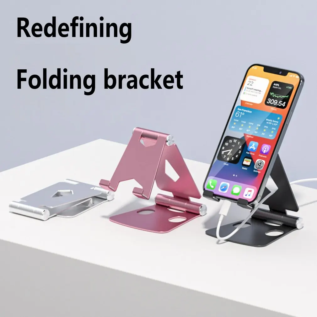

Складной Настольный держатель для телефона из алюминиевого сплава, ленивый кронштейн из алюминиевого сплава, креативная подставка для тел...