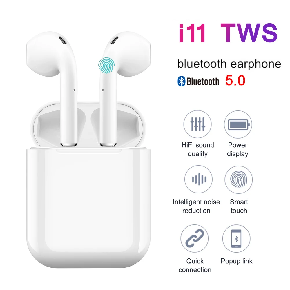 Беспроводные наушники i11 TWS с сенсорным управлением Bluetooth 5 0 гарнитура