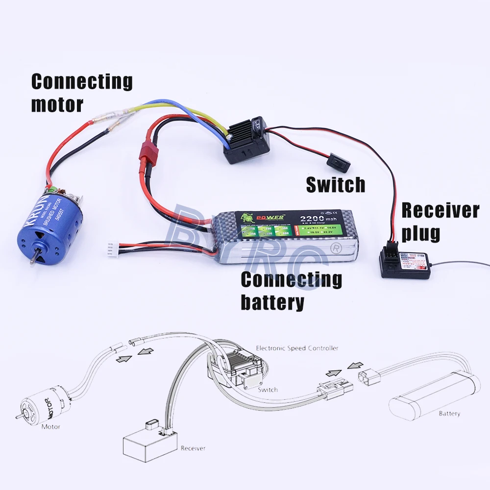 Щеточный электронный контроллер скорости HobbyWing quirun 1060 RTR 60A ESC для 1:10 RC машина HSP