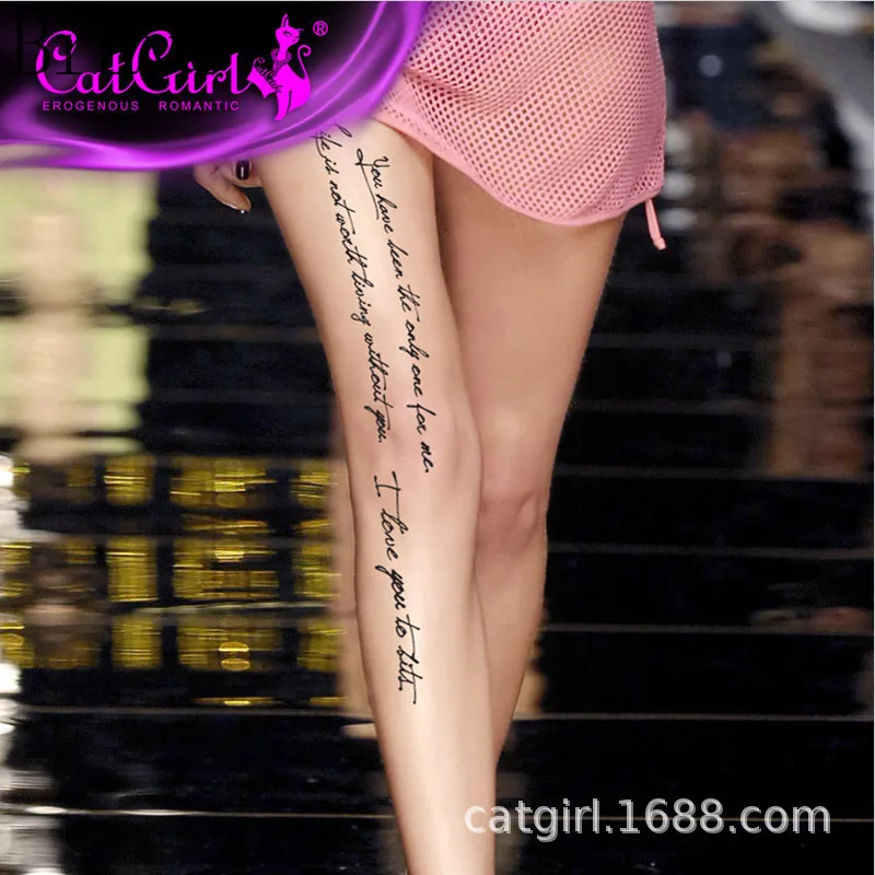 Чулки с рисунком колготки Летние татуировки чулки японские поддельные бедра