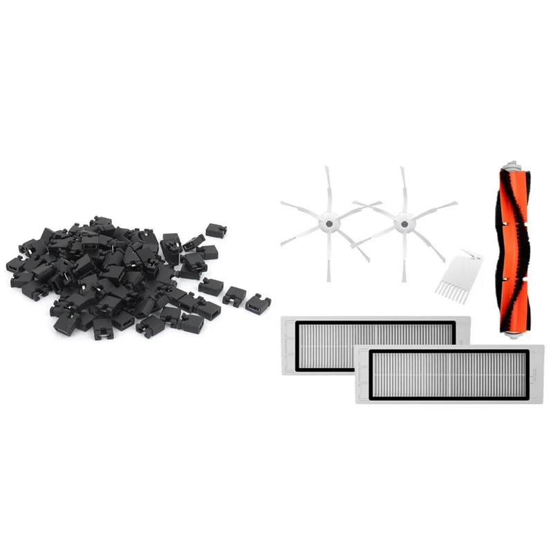 

1 Set Spare Part Kits Hepa Filter Side Roller Main Brush & 120 Pcs 2.54Mm Standard PCB Jumper Cap Connector