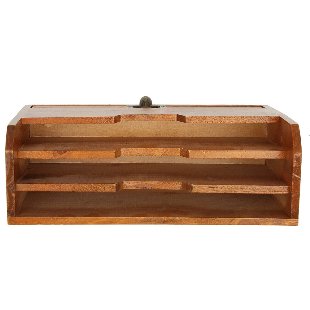Desktop Vintage Wooden Storage Holder Grid Letter Rack Card Wall Mounted File Home Paper Document Post Mail Office | Дом и сад