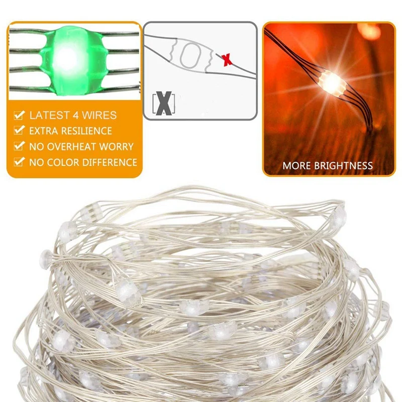 

2 Pack Fairy String Lights Operated with Remote Timer 50LED 16 Color Changing Twinkle Lights for Bedroom Party Xmas Home Dcor