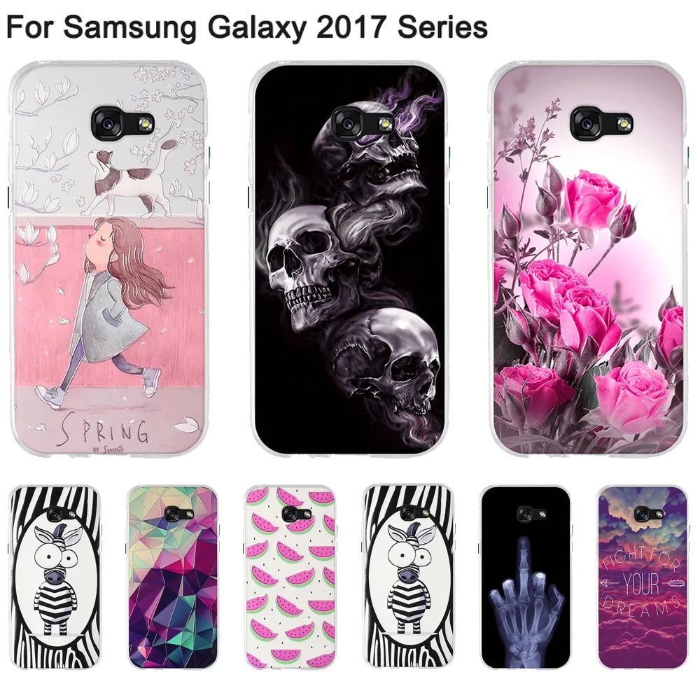 ТПУ чехол для Samsung Galaxy A3/A5/A7 2017 A520 задняя крышка телефона Sasmung A 3/A 5/A 7 силиконовые