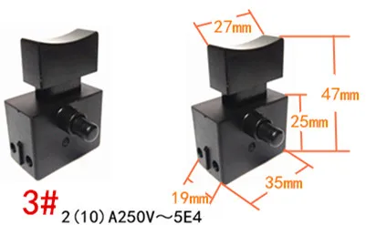 Миниатюрный силовой инструмент, переключатель, кнопка управления скоростью, пусковая кнопка для угловой шлифовальной машины, электрический молоток, ударная дрель, оборудование, аксессуары