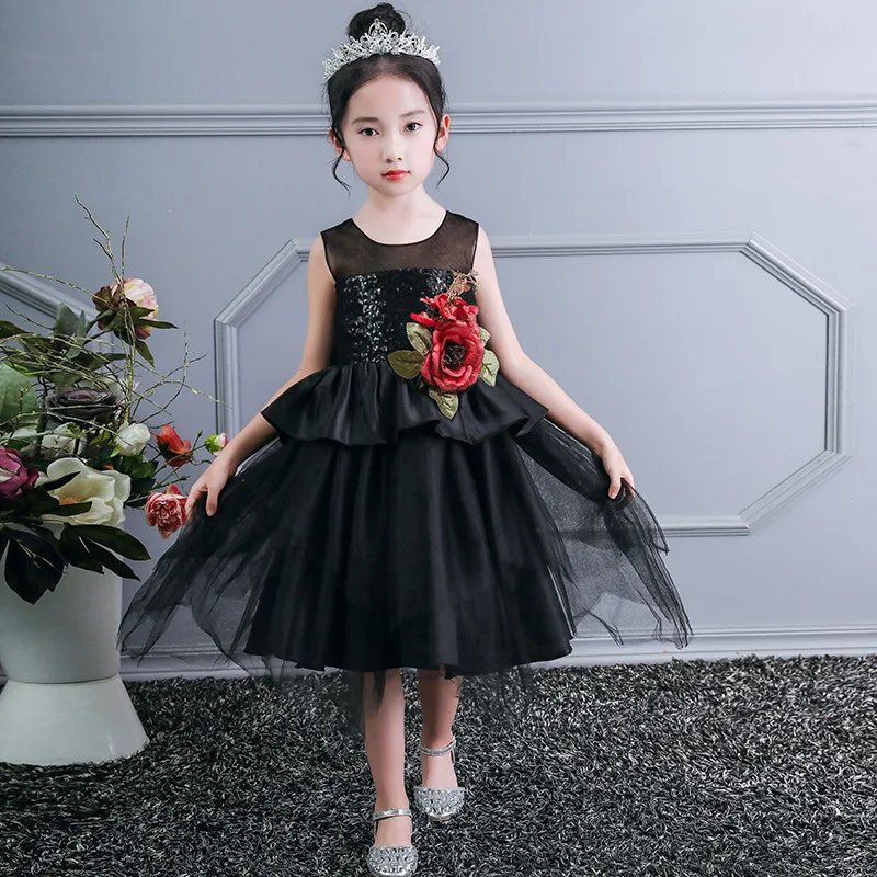 Детское платье принцессы с блестками бальные платья ручной работы цвета