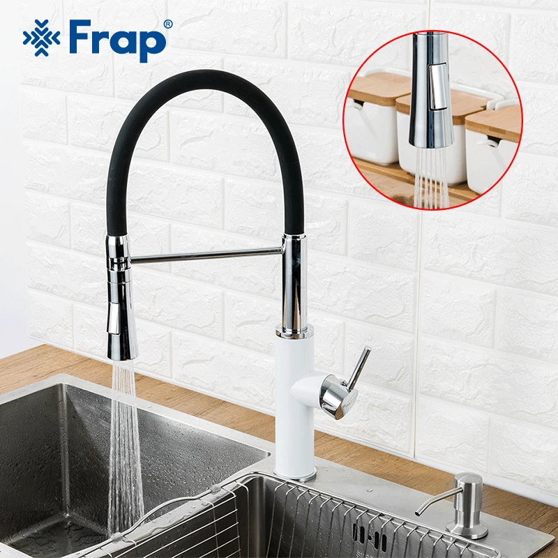 FRAP kitchen faucets pull out water taps cold and hot sink faucet 2 function spout mixer grifo cocina | Обустройство дома