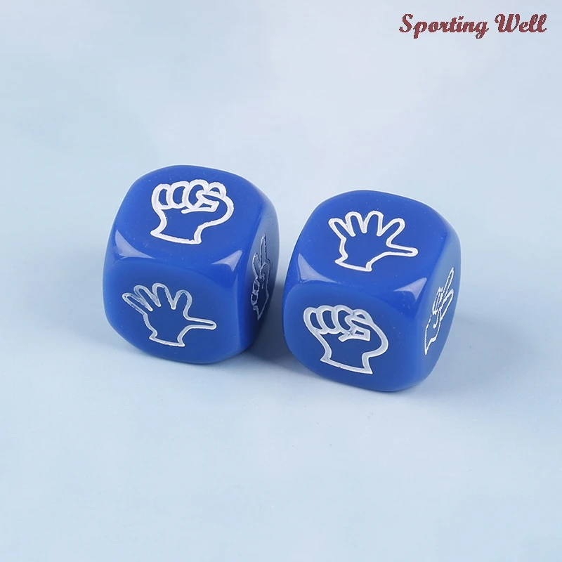 

2PCS 6-Side Dice Toy 20mm Drinking Game Dice Rock Paper Scissors Finger-guessing Gambling