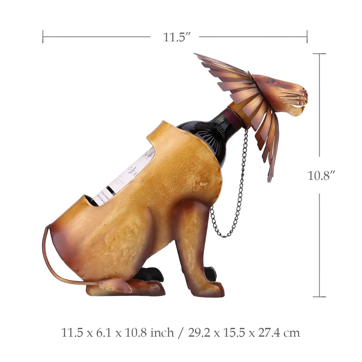 Металлическая скульптура подставка для вина в форме льва полка бутылки
