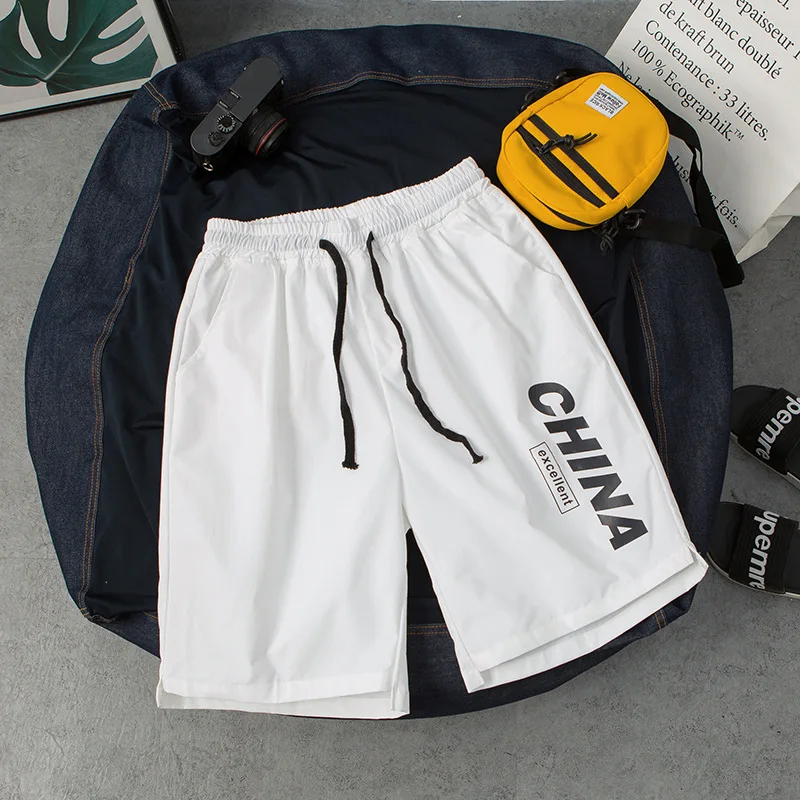 

2021 summer new style youth solid color casual shorts men's five-point pants printing youth popular men's shorts mens clothing