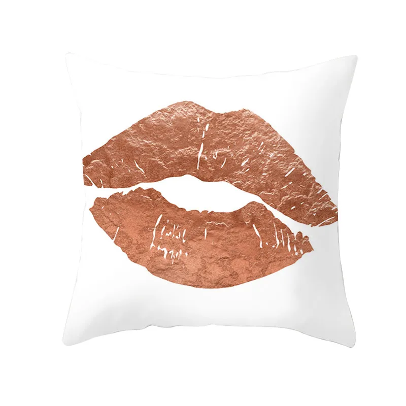 PC09912 Fuwatacchi Rose Gold Geometric Cushion Cover Flower Decorative Pillows Cover for Home Sofa Bed Polyester Throw Pillowcases 45*45 - Цвет: PC09912
