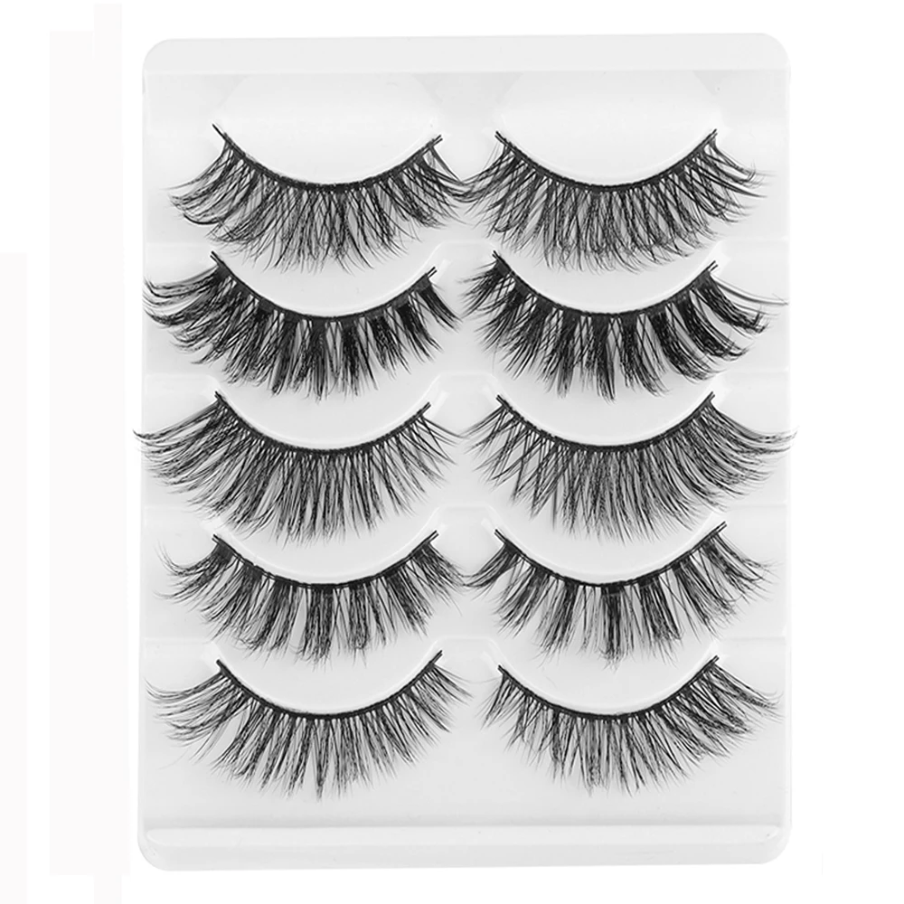 3D-55 Mixed Style SKONHED, 5 пар, 3D накладные ресницы из искусственного меха норки, накладные ресницы, полные полоски, удлинение, пушистые, Think Lashes, натуральный макияж для глаз, 8 видов стилей - Цвет: 3D-55 Mixed Style