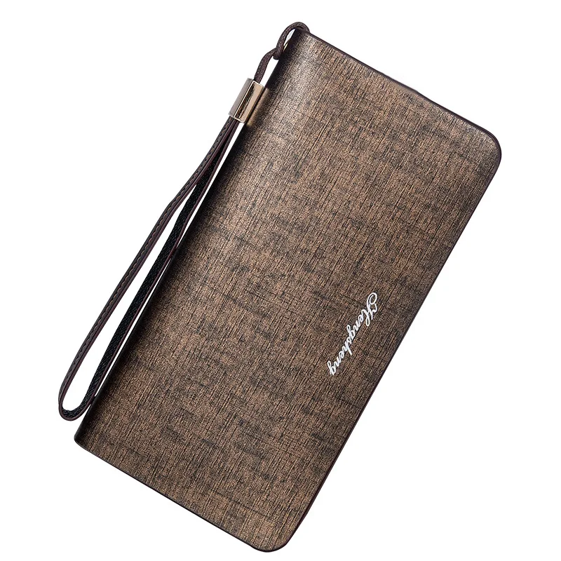 Высококлассный клатч местный Золотой Мужской кошелек длинный на молнии большой