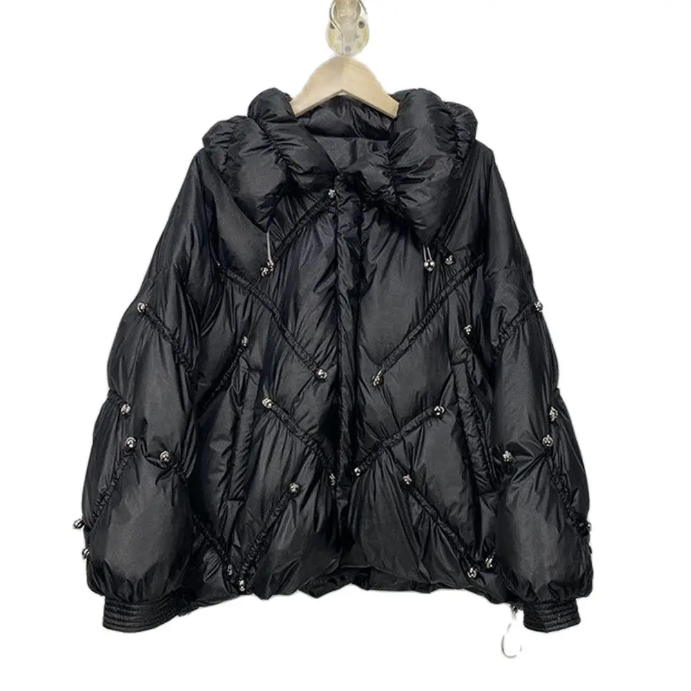 

Женская пуховая куртка M.Y.FANTASY 2021 на белом утином пуху, зимние водонепроницаемые золотистые пальто, женские блестящие пуховые парки с перьям...