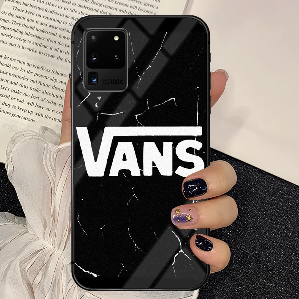 

Sports Brand Skateboard Vansing Phone Tempered Glass Case Cover For Samsung Galaxy S Note 5 6 9 10 10E 20 21 FE Plus Uitra Soft