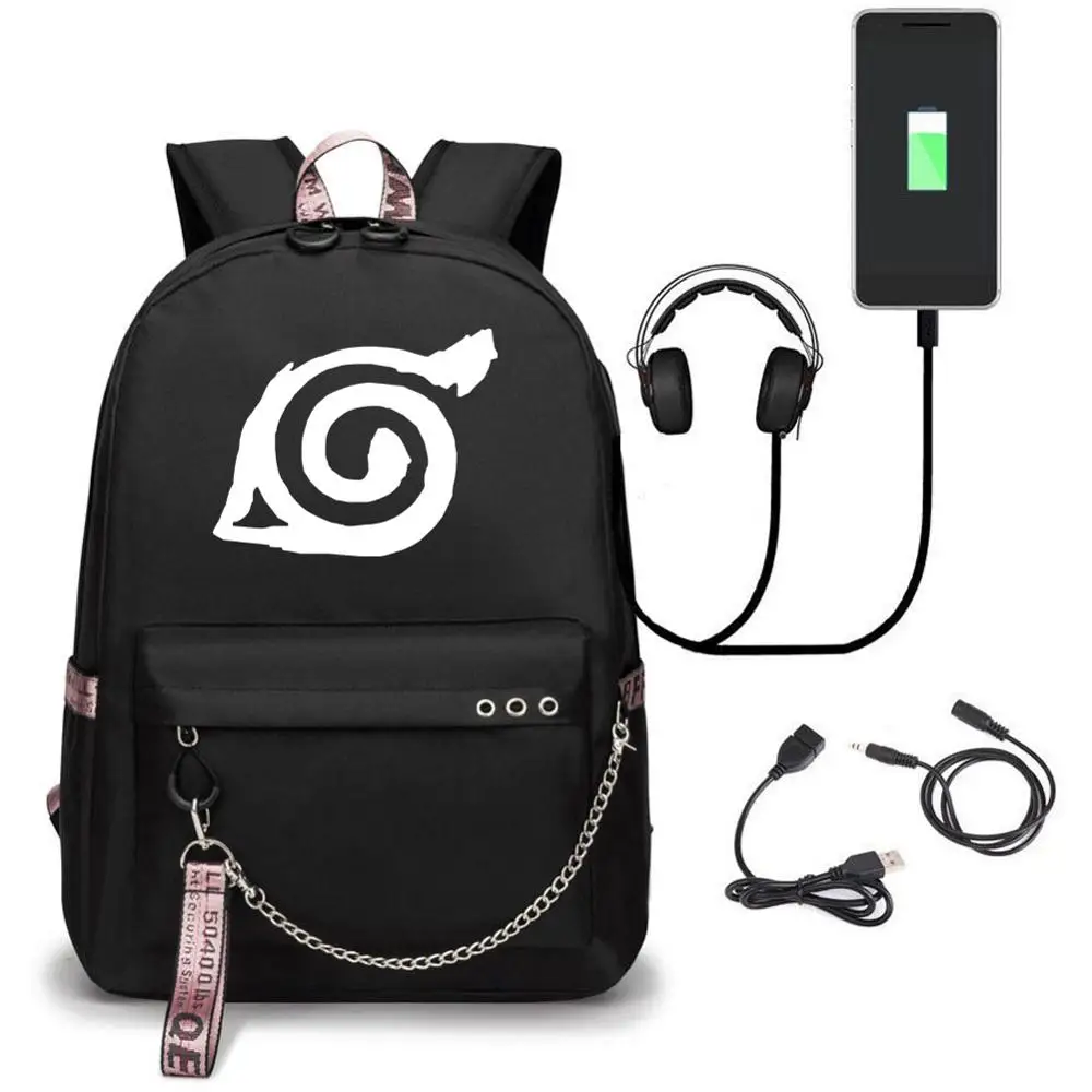 Akatsuki Itachi Sharingan Backpack Travel Book Boys Girls School Bags Casual Laptop Headphone USB Port Mochila | Багаж и сумки