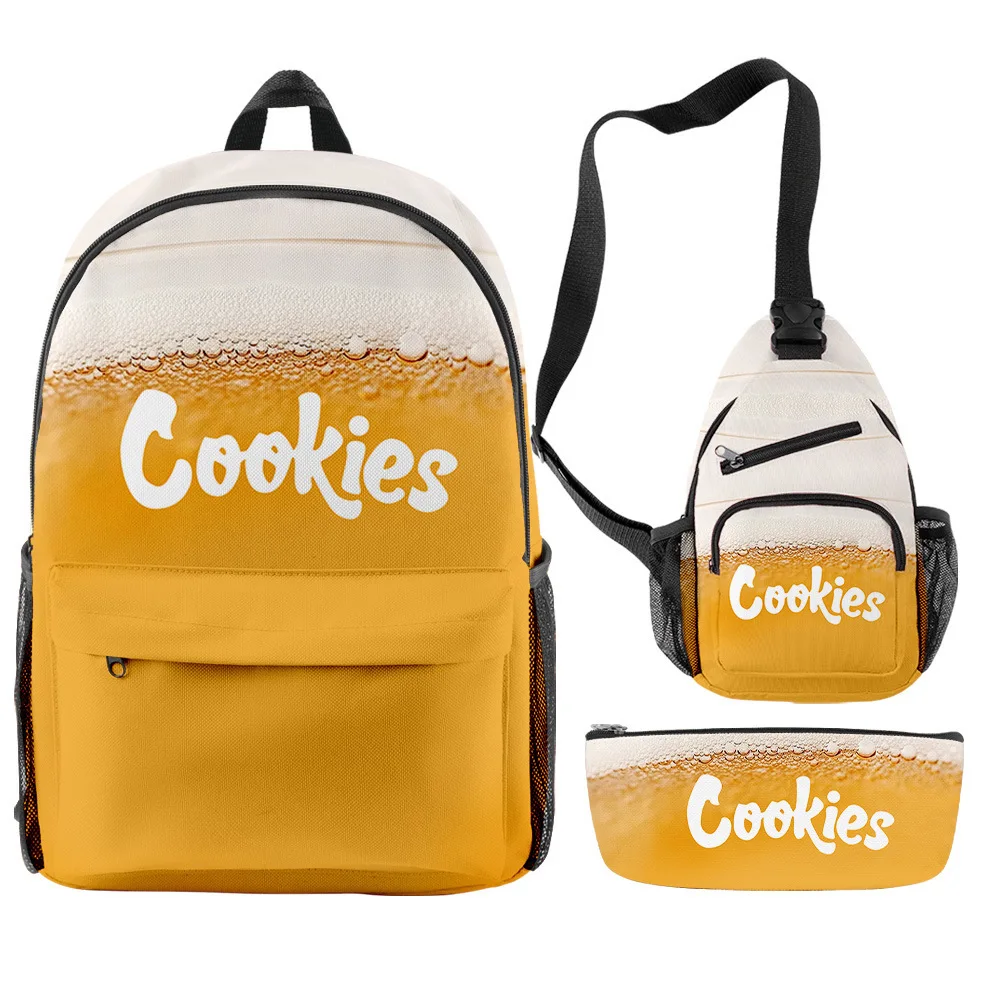 S 3 Pcs/sets Cookie Teenager Boys Girls School Bags Oxford Waterproof Spstreetwear Travel Sports Bags