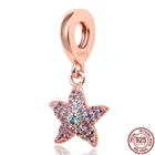 Женский браслет из серебра 2021 пробы, с подвеской в виде морской звезды, 3 мм