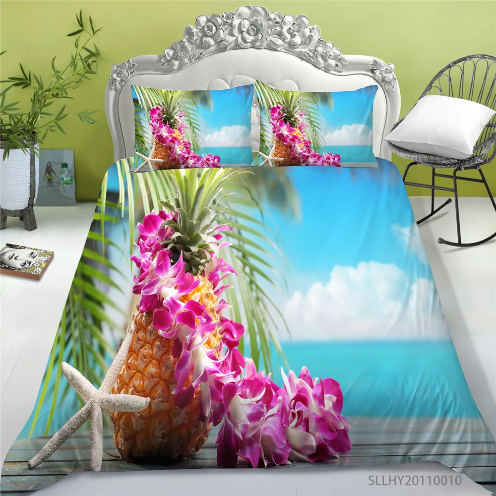 

3D Beautiful Sea Duvet Cover Set Holiday King Queen Full Double Single Twin 2/3 Pcs Pillowcase Bedroom Decoration Dropship