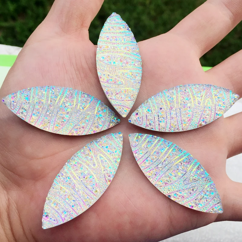 Стразы с плоским основанием 20*50 мм Белый AB конский глаз стразы драгоценные камни