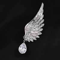 fashion hot selling wings zircon brooch female high end elegant corsage all match coat suit pins accessories jewelry