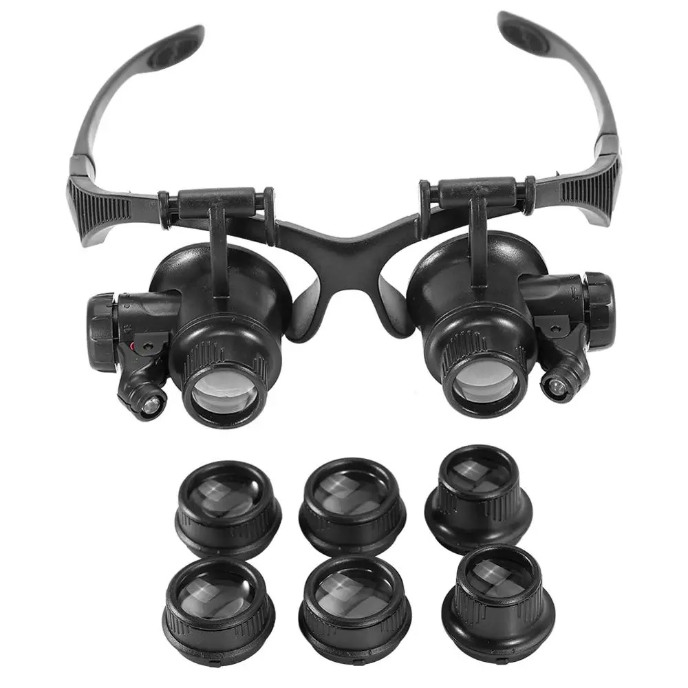 

Wearing Magnifying Optical Lens LED Light Type Tattoo Grafting eyelash Magnifying Repair Jewelry Watch Magnifying Glass Supplies