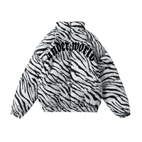 harajuku down jakcets men thicken zebra print embroidery parkas winter fashion korean casual windbreaker oversized couple coat