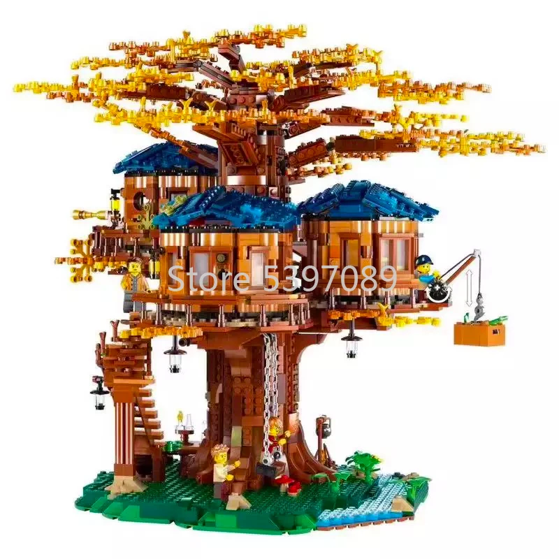 В наличии домик на дереве совместим с legoed IDEAS 21318 строительные блоки лист два