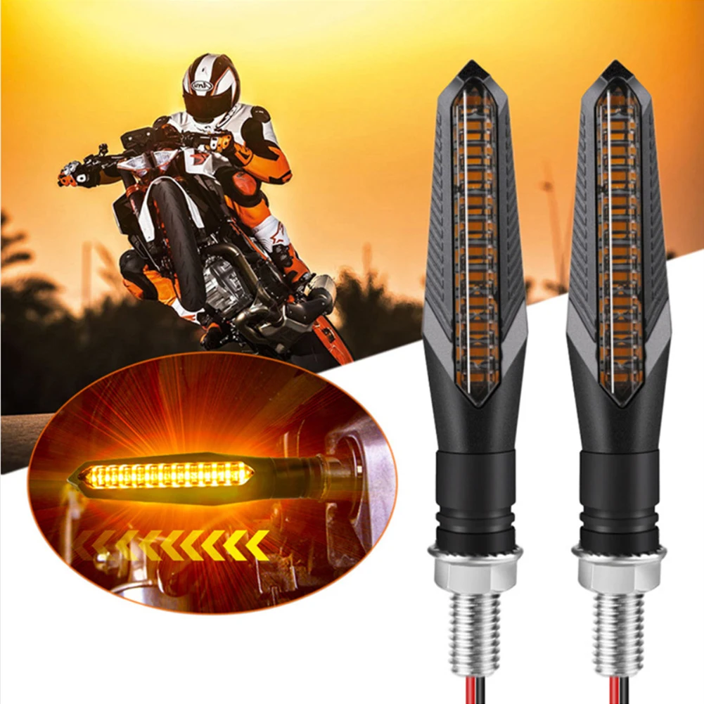 

Universal Motorcycle Turn Signal Light Built Relay 12V Flasher Moto Led Flowing Water Blinker Bendable Flashing Signals Lamp