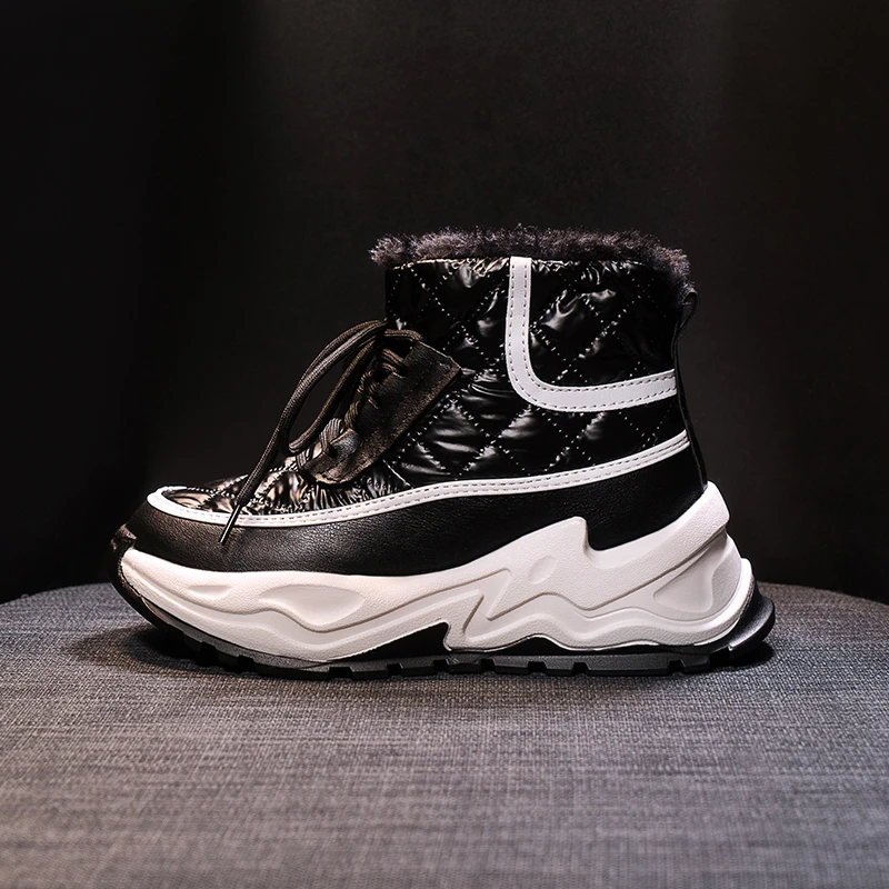 

Высокие зимние ботинки с бархатным утеплителем, сохраняющие тепло зимние ботинки, износостойкие Нескользящие зимние ботинки на толстой по...