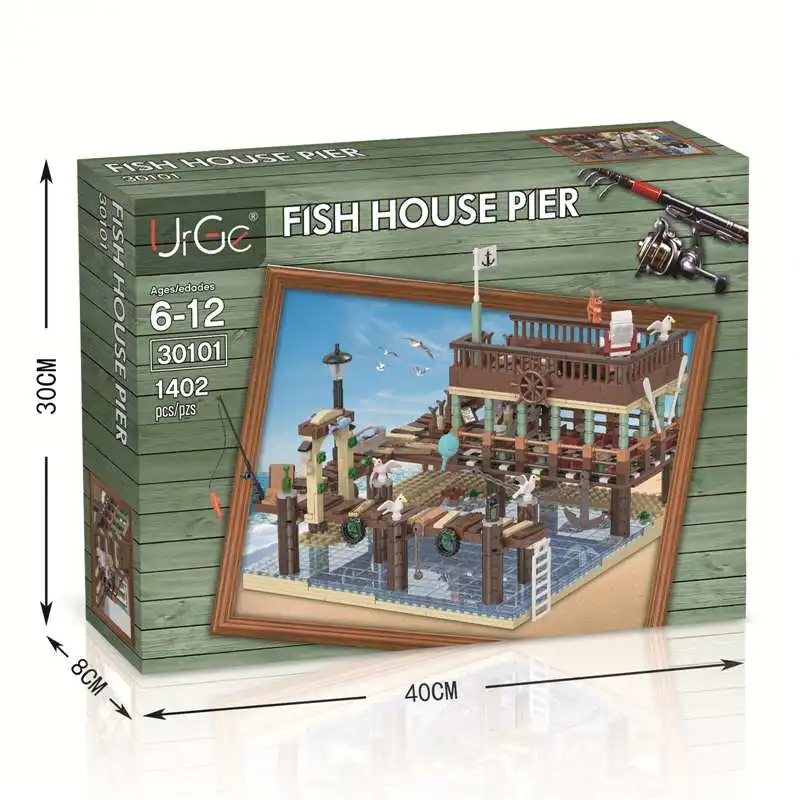 

1402PCS City Streetview Series The Fisherman's Wharf Model Building Kits Blocks Bricks Kids Toys Gifts Christmas Gift