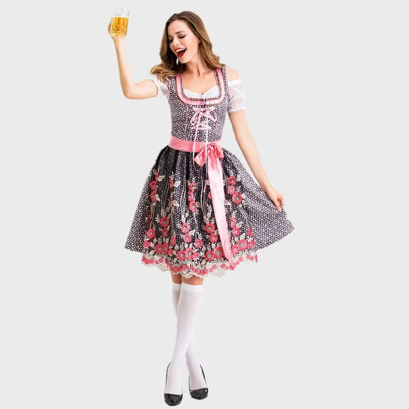 Bavхэллоуин Bavarian карнавал вечерние Дамы Девушка с пивом Официантка Костюм Германия пиво oktoberfest девушка Dirndl нарядное платье