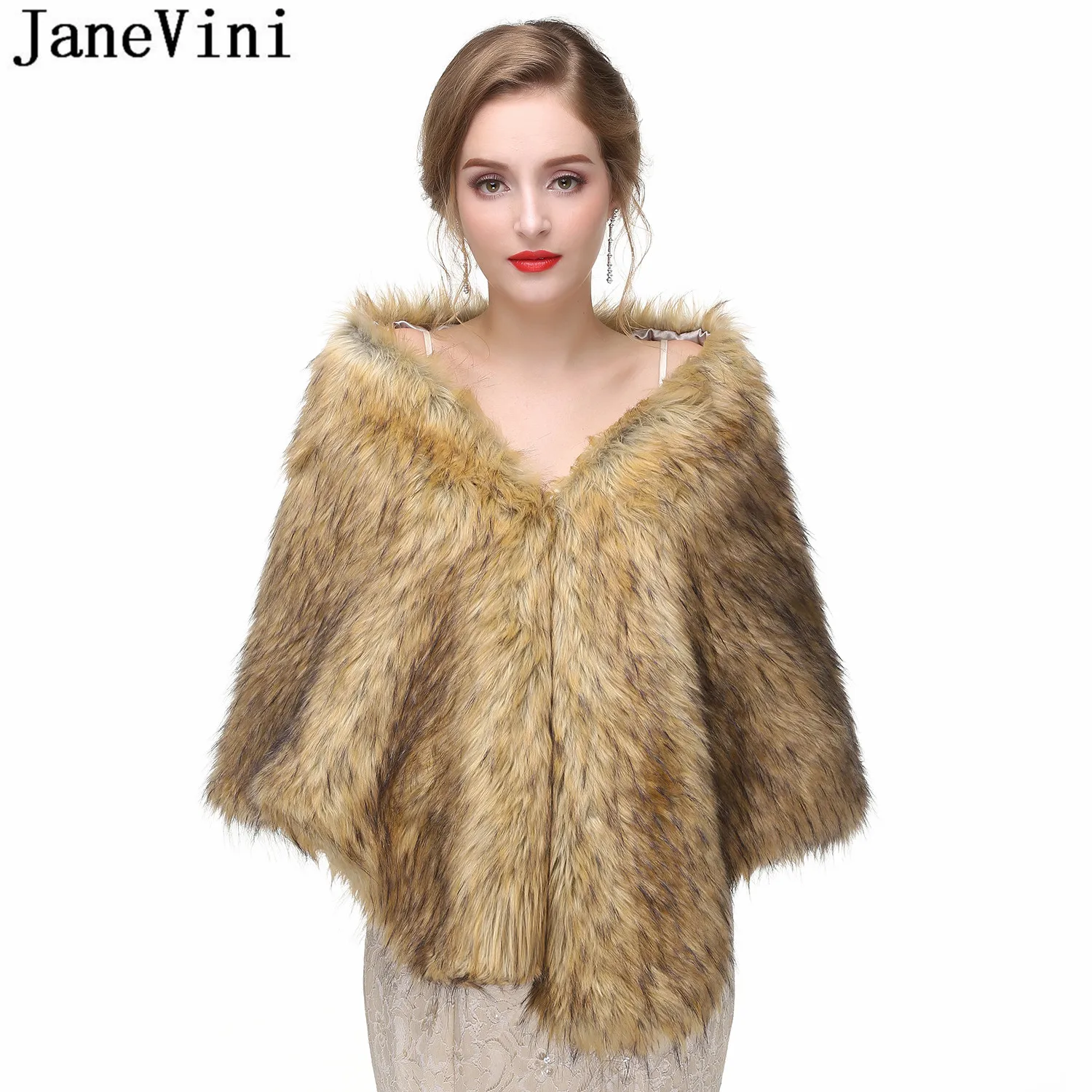 Женская Черная накидка из искусственного меха на зиму 2021 | Свадьбы и торжества