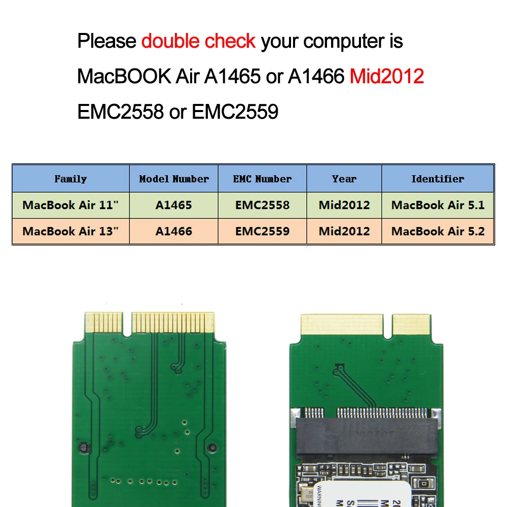 256 ГБ SSD с DIY инструментами для MacBook Air A1465 A1466 Mid2012 твердотельный накопитель MAC HD 256G