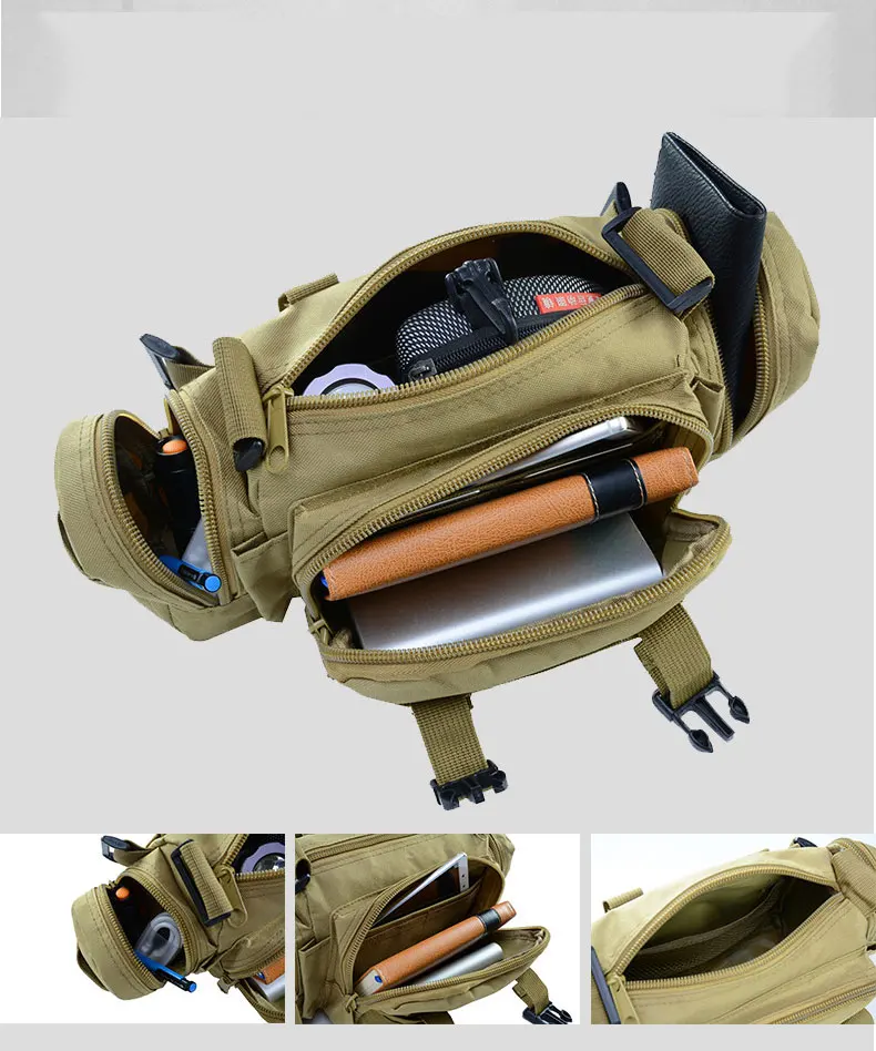 Molle Military Tactical Waist Bag Camping Traveling Hiking Climbing Nylon Shoulder Pack Pouch Outdoor Sports Hunting Gym Bag