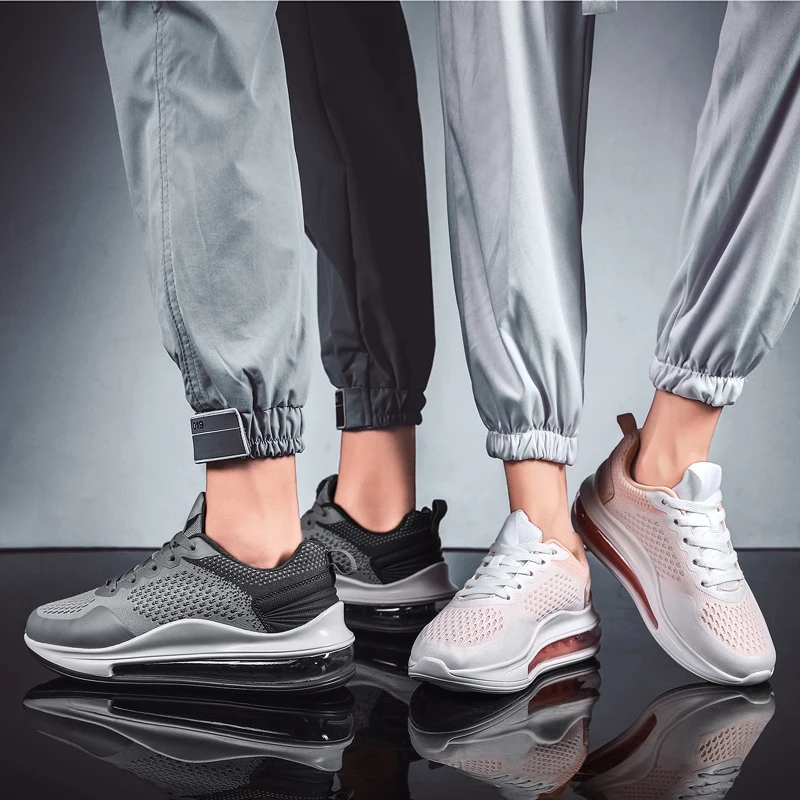 

Couple Models Autumn And Winter Fashion Full Palm Air Cushion Running Shoes Men's Classic Lace Up All-match Casual Shoes