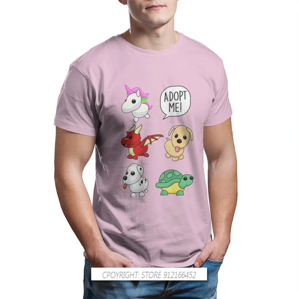 

Men Tops Adopt Me Animal Pets Game T-Shirt Puppy Unikorn 100% Cotton Tees Harajuku TShirt