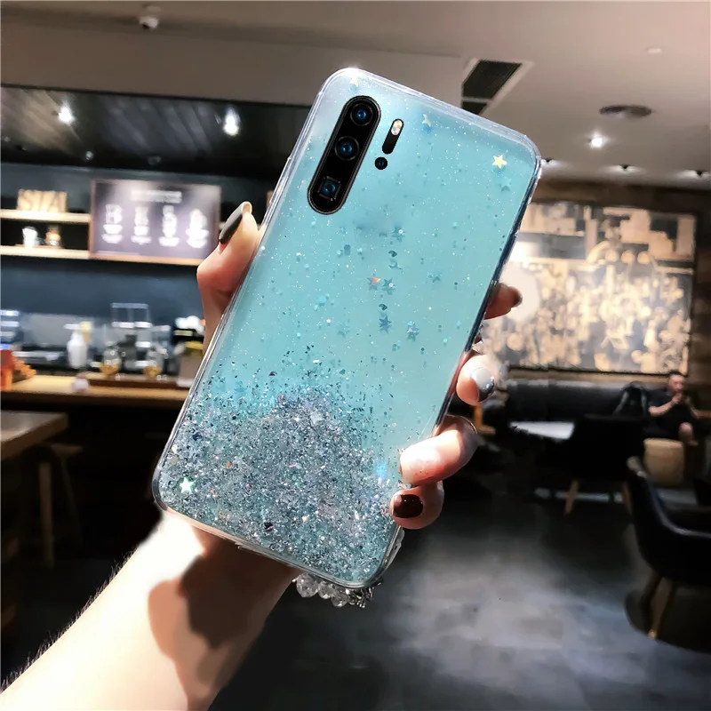 blue YBD мягкий Блестящий Звездный чехол для телефона для samsung Galaxy Note 10 10 pro s9 s8 plus note 8 9 s10 plus A50 A70 A40 чехол Fundas - Цвет: blue