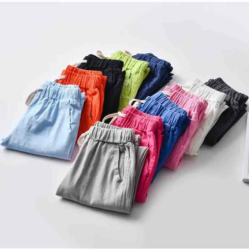 Брюки женские свободные однотонные повседневные султанки с эластичным