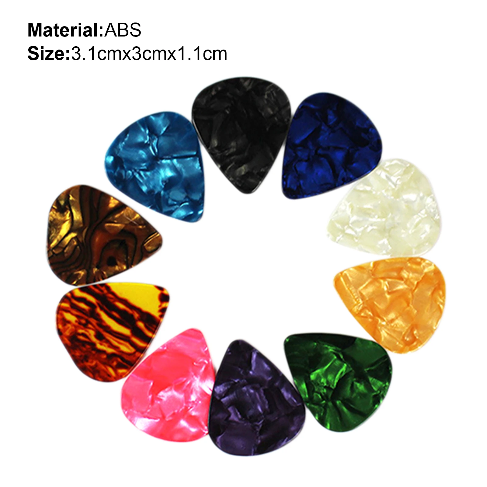 

10pcs Colorful Musical Accessories Jewel Color Guitar Picks Mixed Plectrum Musical Instruments Shape of Love Heart for Ukulele